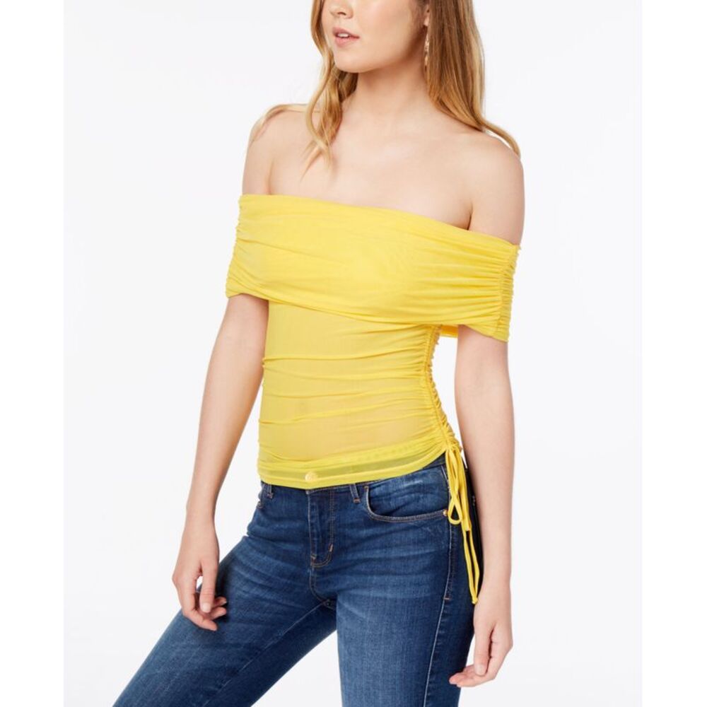 Material Girl Juniors Ruched Off The Shoulder Top